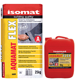 ИЗОМАТ Хидроизолация AQUAMAT-FLEX сив (A+B) - 33 кг.